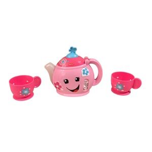 Fisher Price Laugh And Learn Teapot Tea Pot Pink 2 cups Talking Interactive Kids